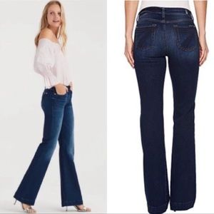 7FAMK Dojo Blue Retro Wide Leg Flare Jeans